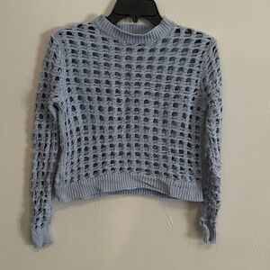 Sincerely Jules Light Blue Open-Knit Sweater
